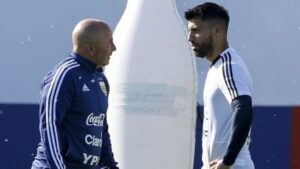 Kun Agüero y Jorge Sampaoli en la Selección Argentina