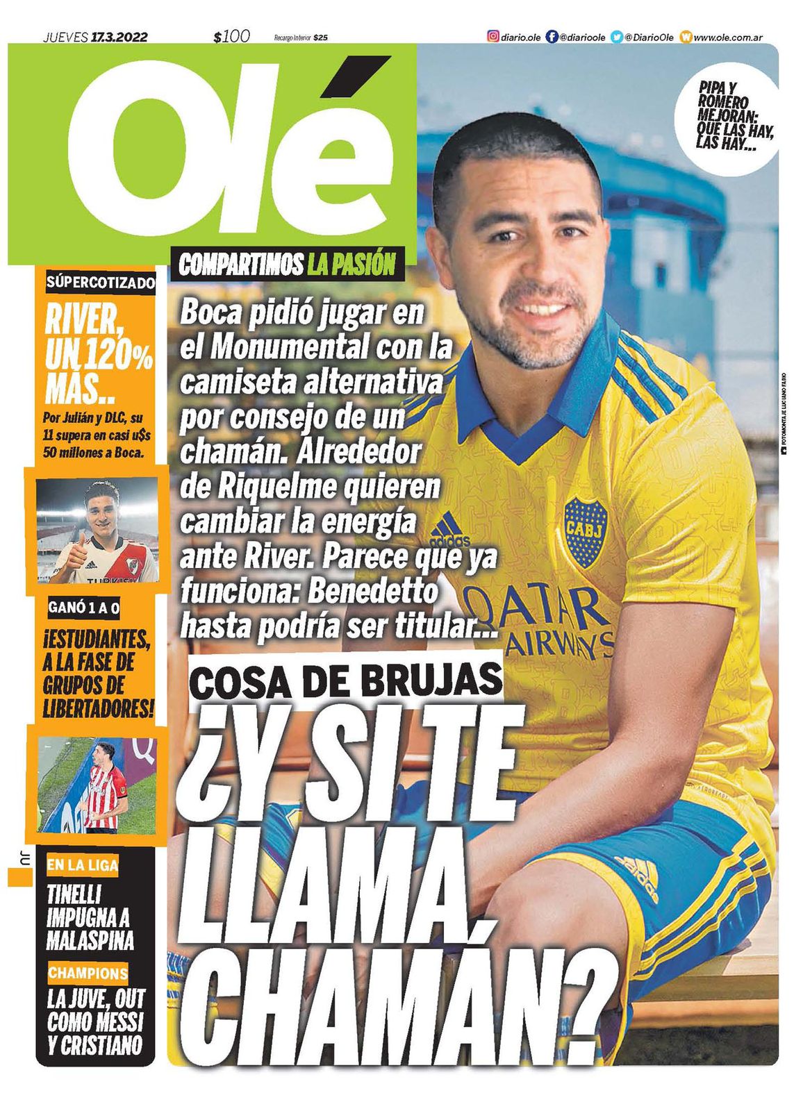 Tapa Olé Boca Battaglia