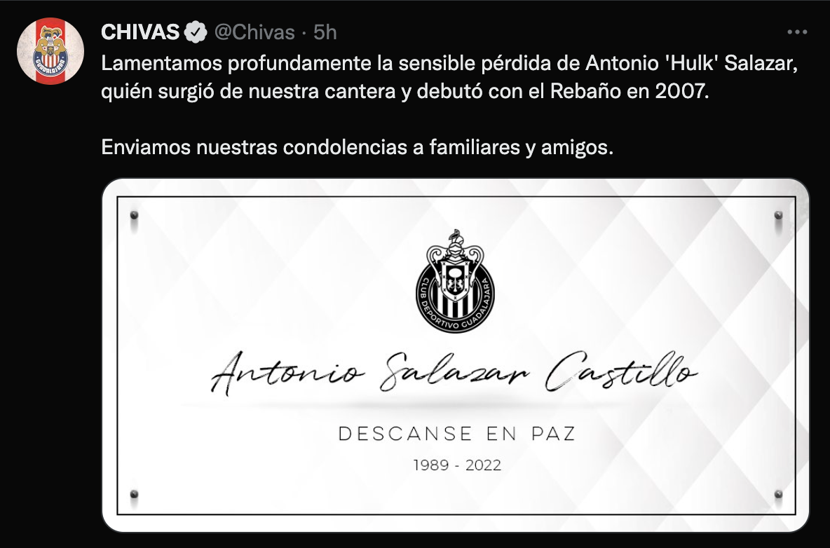 El mensaje de Chivas despidiendo a Salazar