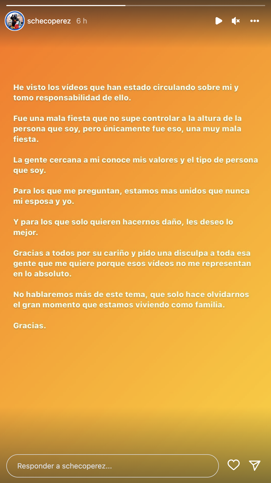 El comunicado publicado por Checo Pérez