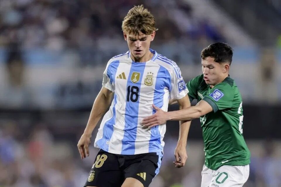 Nico Paz, emocionado tras el partido de Argentina